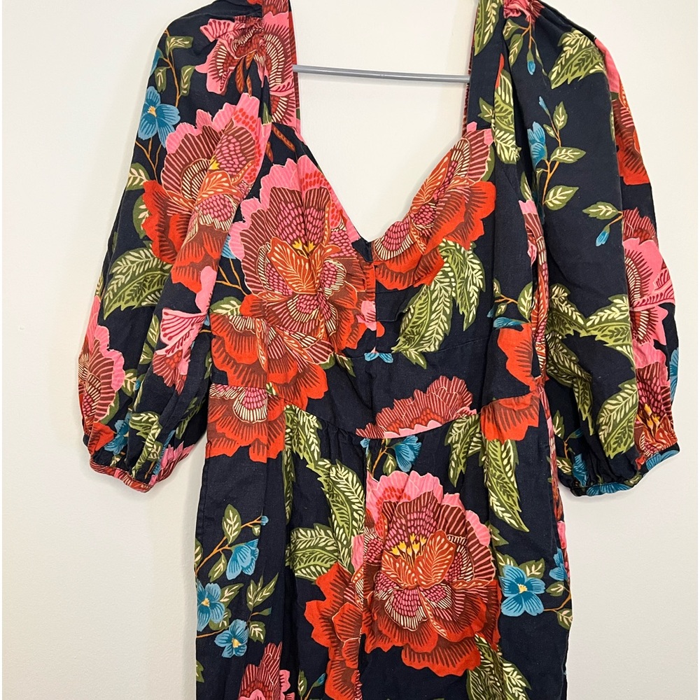 Anthropologie x Farm Rio Printed Linen Jumpsuit, Size L